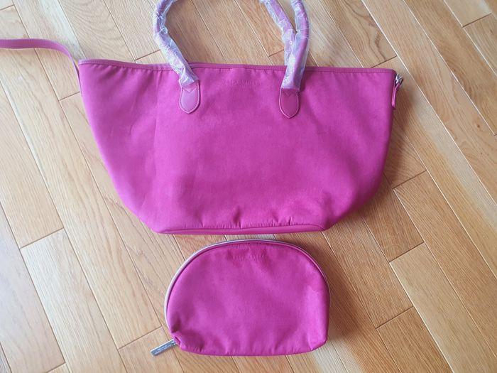 Ensemble Sac et Trousse "RALPH LAUREN" Rose Fuschia neuf sous blister. - photo numéro 1