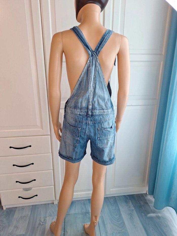 Short salopette en jean best moutain bleu clair taille 38 M - photo numéro 5