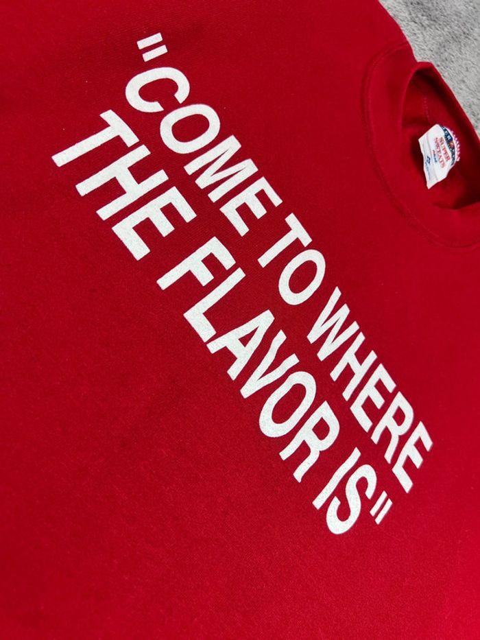 👕 Sweat University Rare Vintage y2k 90s 2000s Come To Where The Flavor Is Rouge Taille XL 👕 - photo numéro 9