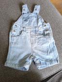 Salopette short en jean taille 6 mois