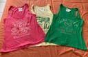 Lot de 3 tops débardeurs vert jaune et rose taille M