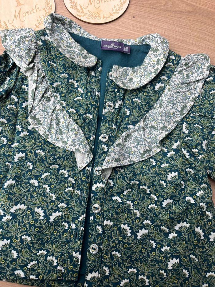 Blouse à fleurs verte sergent major 18mois - photo numéro 3