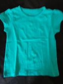 T shirt manche courte turquoise bleu/vert 3 ans