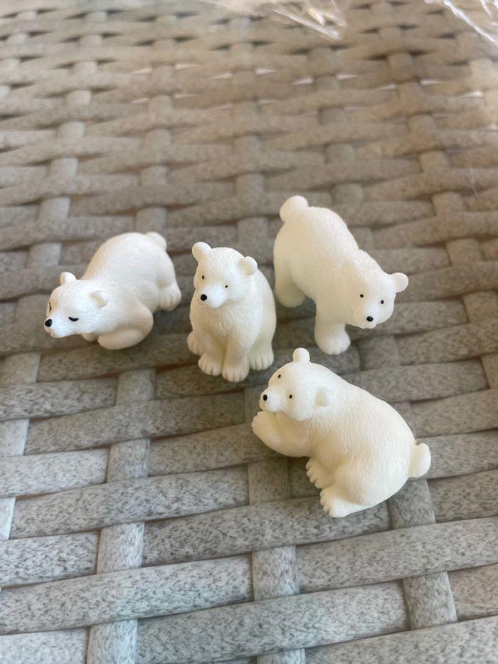 4 figurines mini ours blanc neuves - photo numéro 2