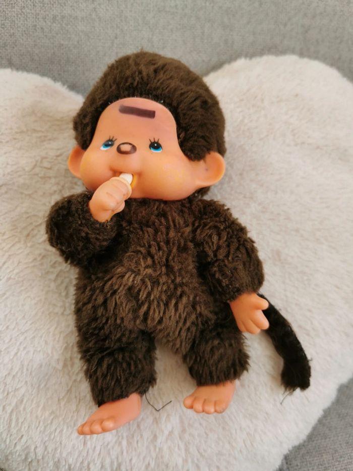 Peluche vintage Monchhichi kiki Sekiguchi ajena marron - photo numéro 1