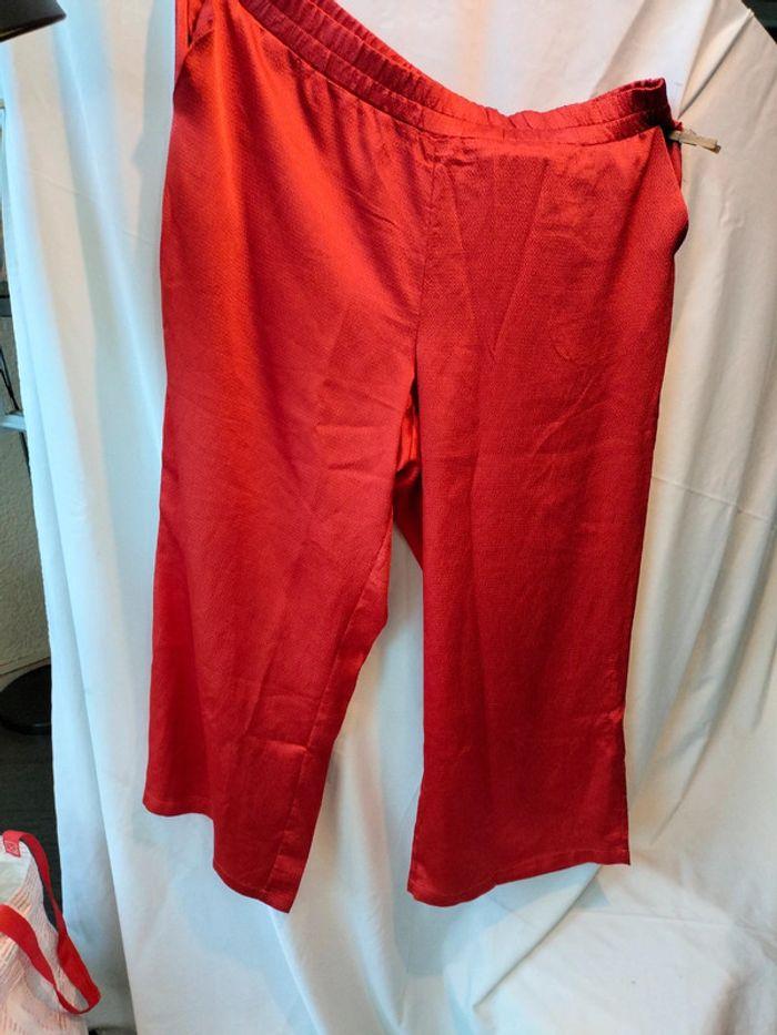 Pantalon terracotta à élastique à pants large taille 54  neuf - photo numéro 2