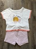 Lot short rose/t-shirt 2ans