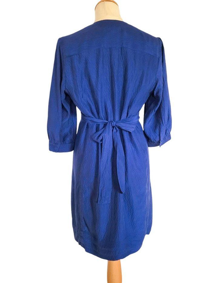 Robe 100% soie bleue Essentiel Antwerp T.40 - photo numéro 3