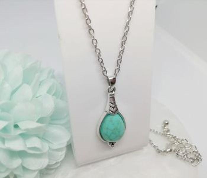 Collier style ethnique turquoise - photo numéro 2