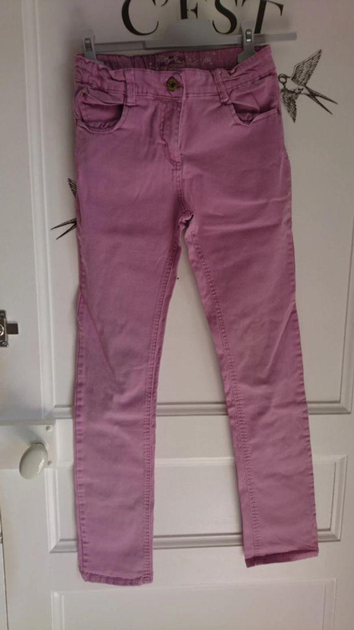 Pantalon jean stretch vieux rose fille in extenso 16 ans - photo numéro 2