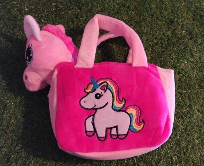 Peluche licorne rose + sac licorne - photo numéro 1