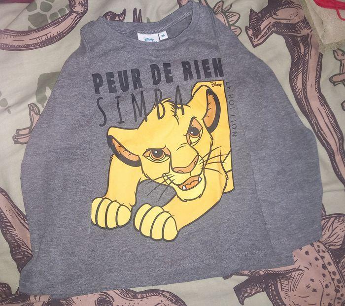 T shirt longues manches roi lion 3 ans - photo numéro 1