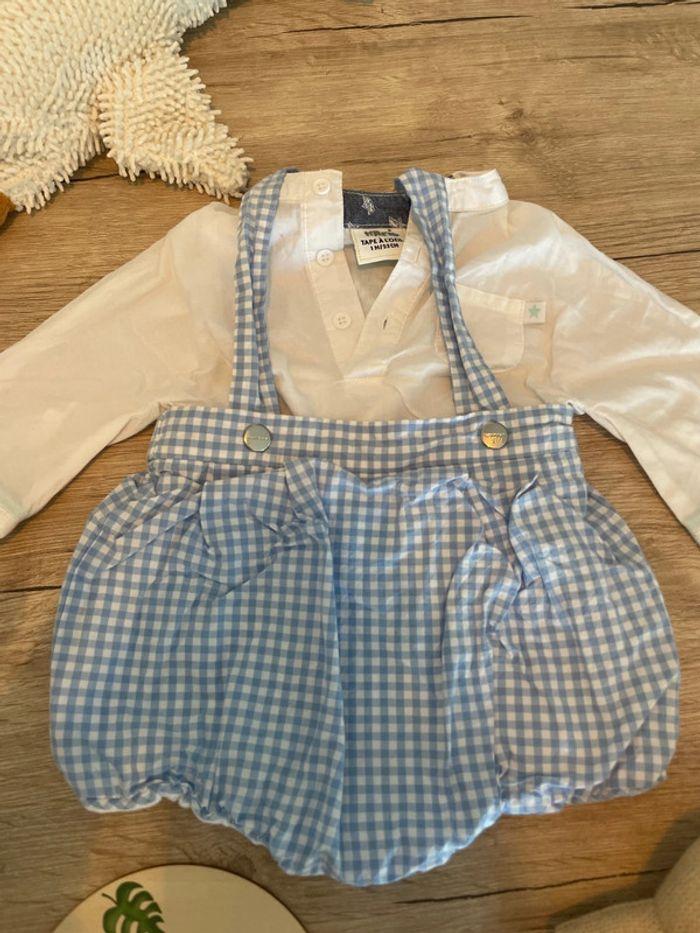 Ensemble tenue jacadi bloomer 3 mois et chemise TAO 1 mois - photo numéro 3