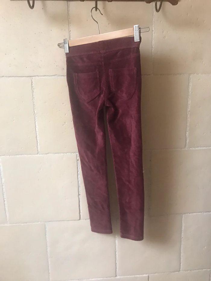 Pantalon velours côtelé  bordeaux 6 ans - photo numéro 3