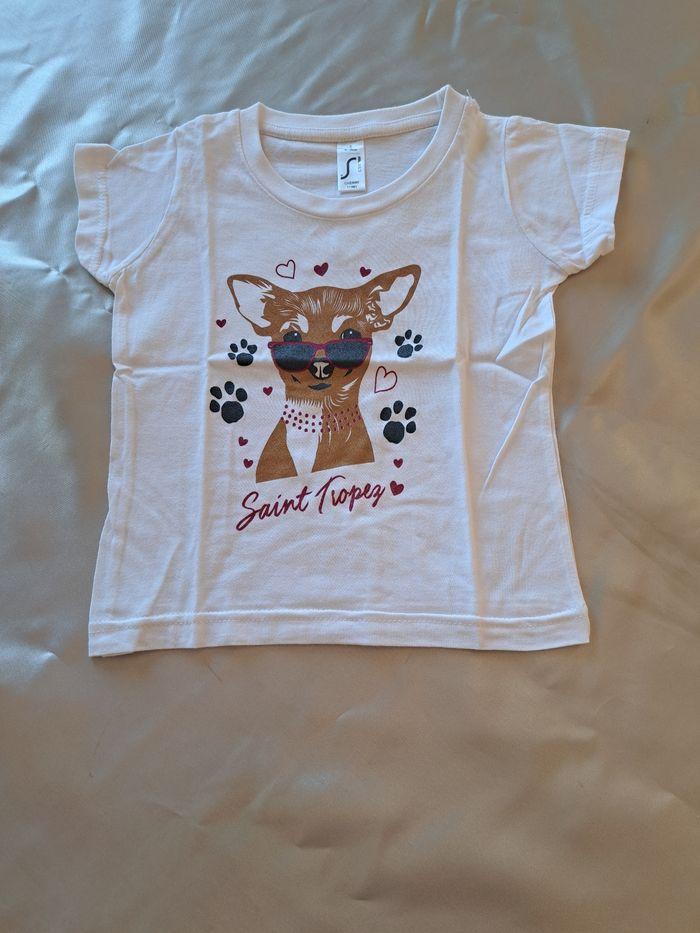 T-Shirt St Tropez chien pâtes 2 ans - photo numéro 1