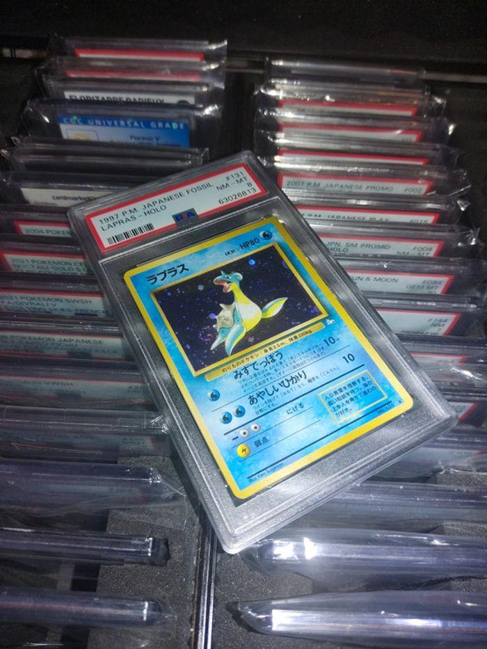 Carte pokémon lapras Holo wizard fossil lokhlass psa 8 - photo numéro 1