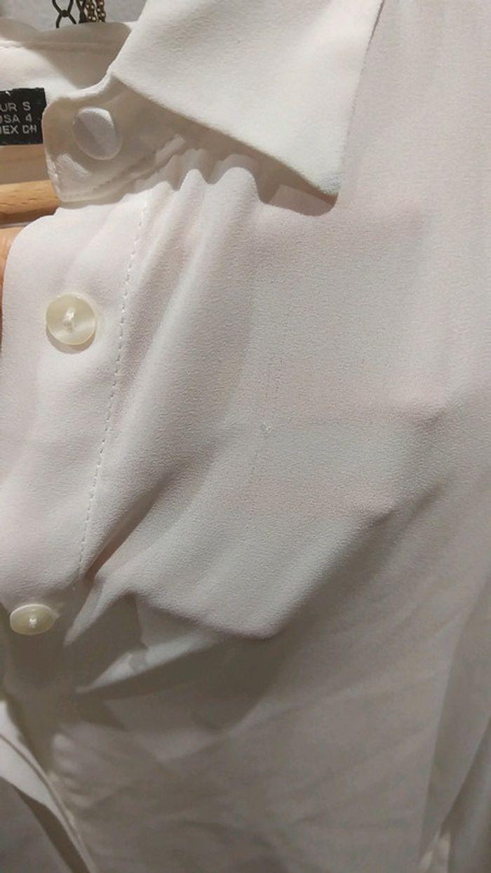 Chemise Mango blanche/crème taille S - photo numéro 3