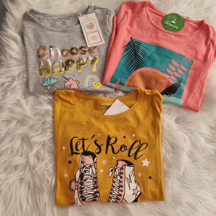 NEUFS (NON PORTÉS) 😍🩷🩷 lot trois  Tee-shirts ML 8 ans fille🩷🩷 - photo numéro 1