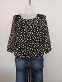 Blouse mousseline et dentelle