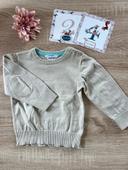 Pull beige avec coudières Kidkanaï 24 mois BE