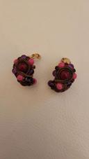 Boucles d'oreilles rose/violet