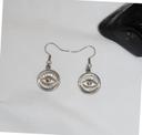 Boucles d oreille pendantes oeils protecteurs en acier argent