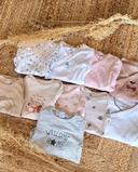 Joli lot de 10 bodys 1mois manches longues