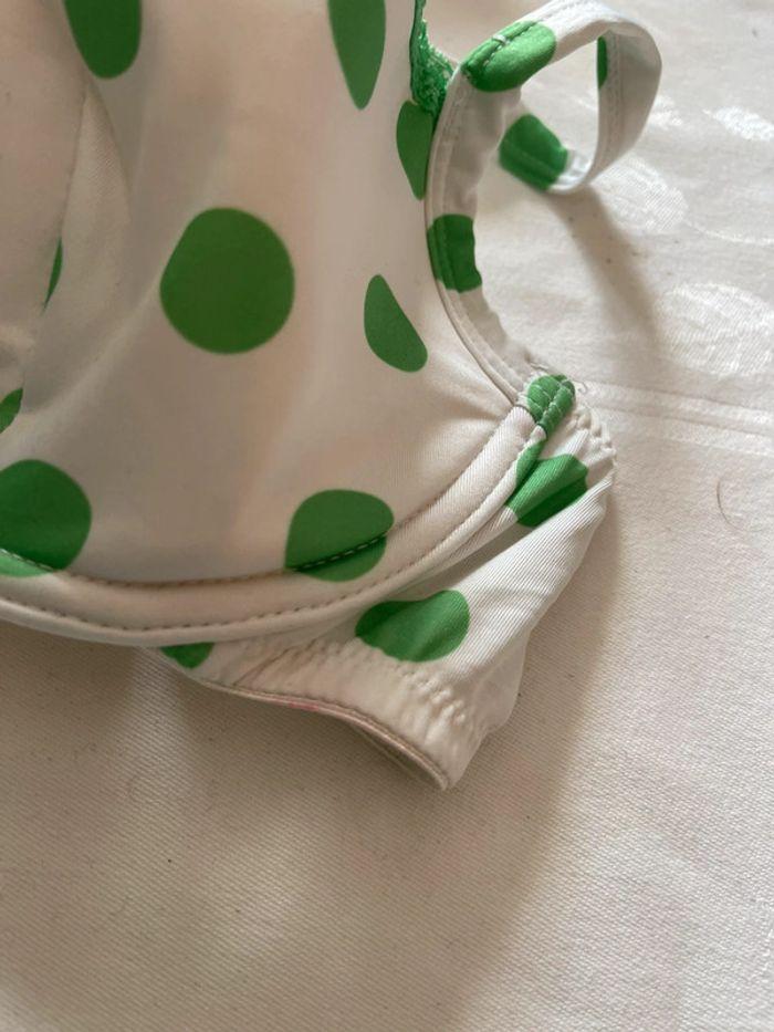 Soutien gorge blanc à pois vert 90C - photo numéro 3