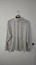 Blouse crème sequins dorés h&m