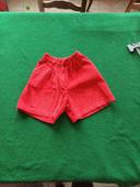 Short velours rouge 24 mois