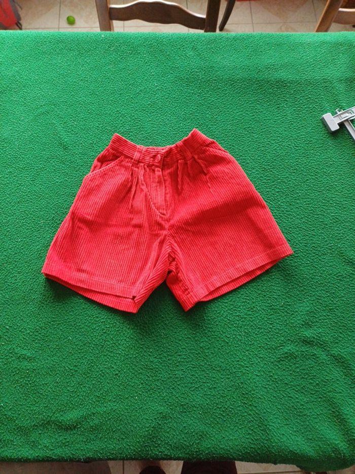 Short velours rouge 24 mois - photo numéro 1