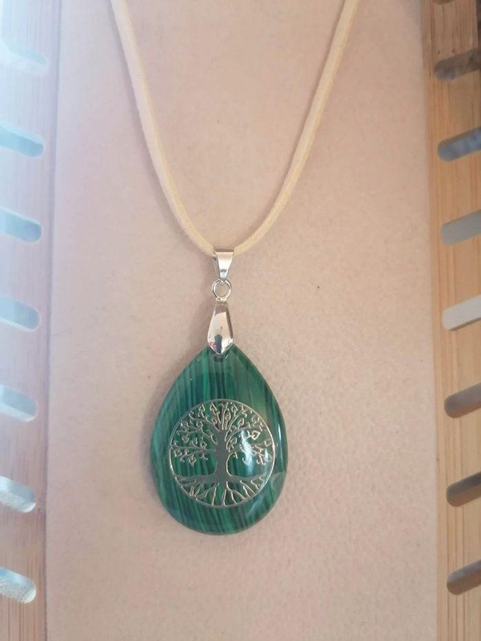 pendentif arbre de vie malachite