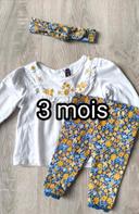 Ensemble Sergent Major avec bandeau - 3 mois