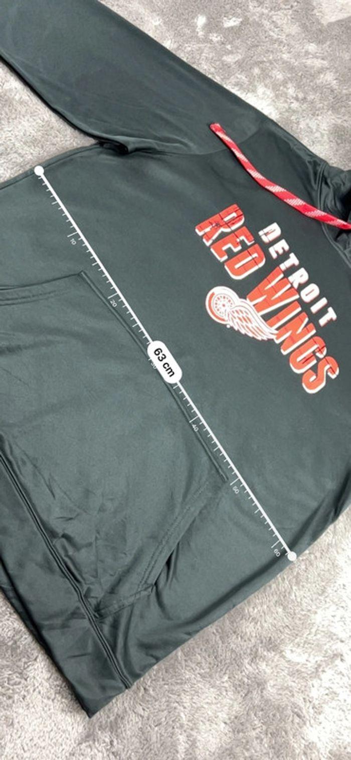 👕 Sweat à capuche Veste University Rare Vintage y2k 90s 2000s Detroit Red Wings Noir Taille XL 👕 - photo numéro 4