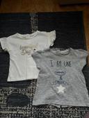 Lot 2 t-shirt bébé fille verbaudet 6m