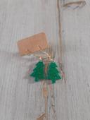 Boucles d'oreilles petits sapin de Noël verts