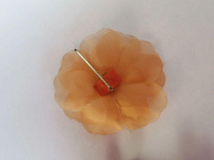 Pince barrette cheveux fleur orange abricot - photo numéro 2