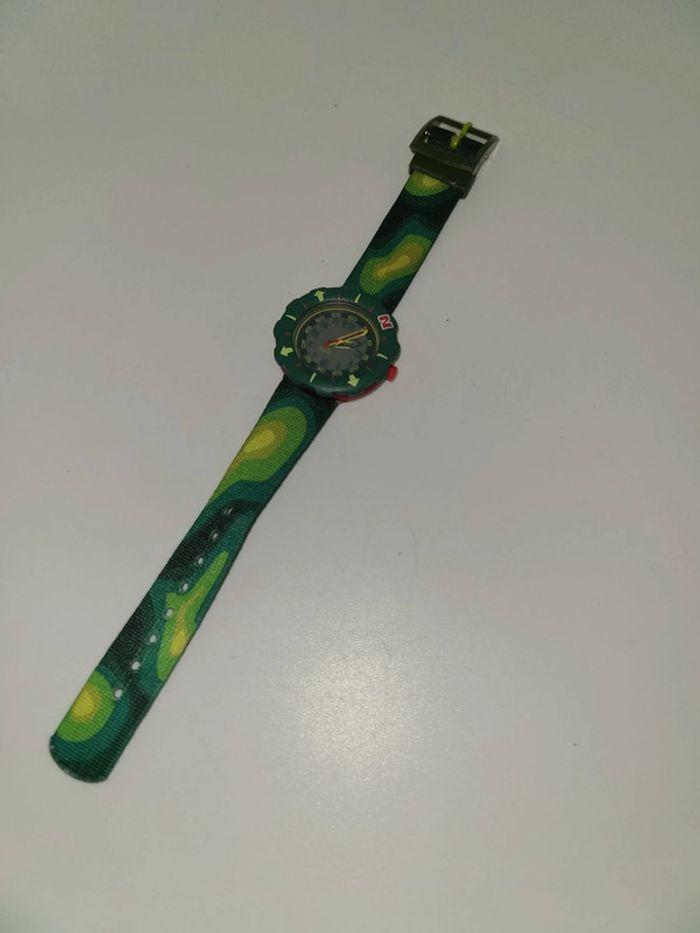 Montre enfant boussole flik flak kaki camouflage hs - photo numéro 1