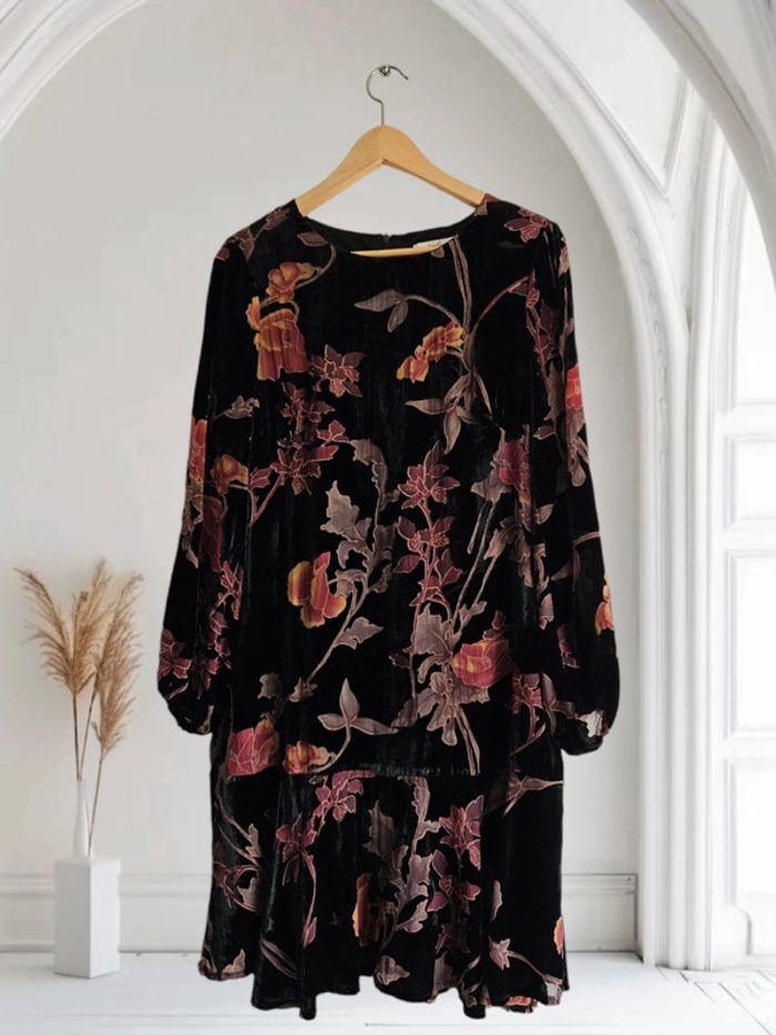 Robe d'hiver à fleurs - velours - Derhy - modèle Danemark - photo numéro 2