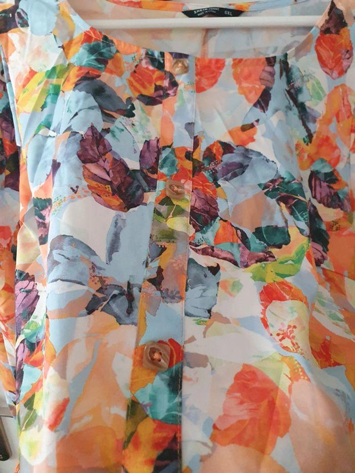 Blouse multicolore manches bouffantes - photo numéro 2