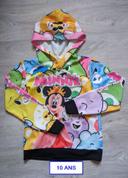 Sweat Minnie, sweat coloré 10 ans fille 95 % polyester 5 % élasthanne