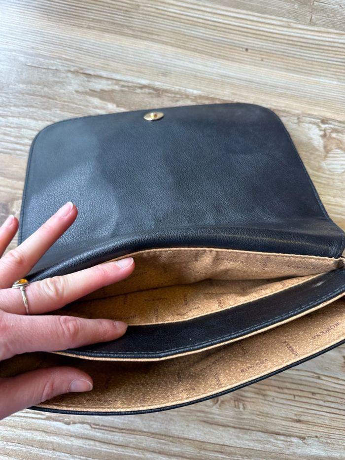 Sac en cuir noir à bandoulière avec détails dorés modèle Vintage - photo numéro 11