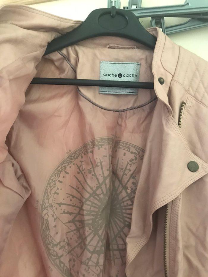 Veste en cuir rose Taille S - photo numéro 2