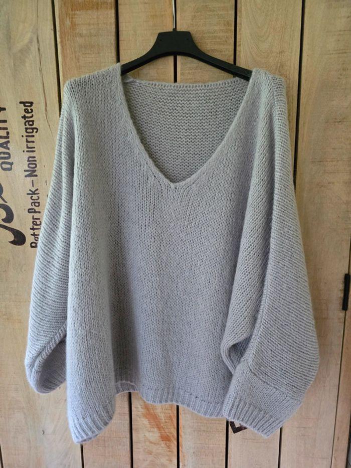 pull chauve souris gris clair - photo numéro 6