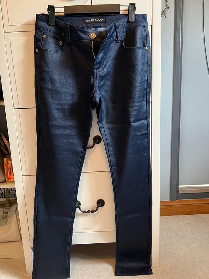 Pantalon bleu marine brillant - photo numéro 1