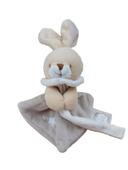 Doudou lapin beige blanc marron Un rêve de bébé CMP GIFI attache tétine étoile