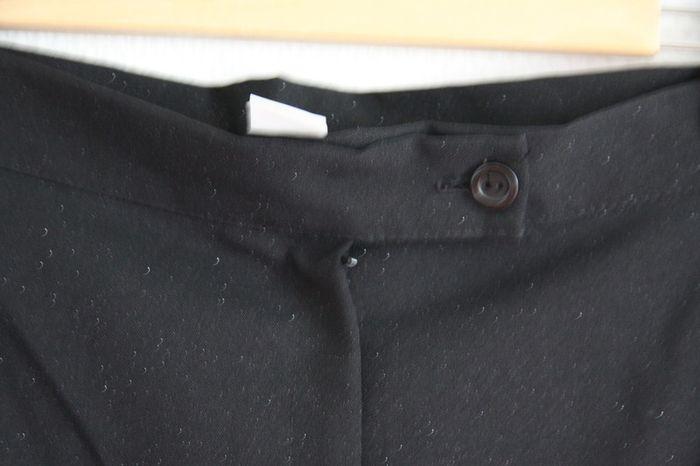 Pantalon classe taille haute noir à paillettes discrètes - photo numéro 2