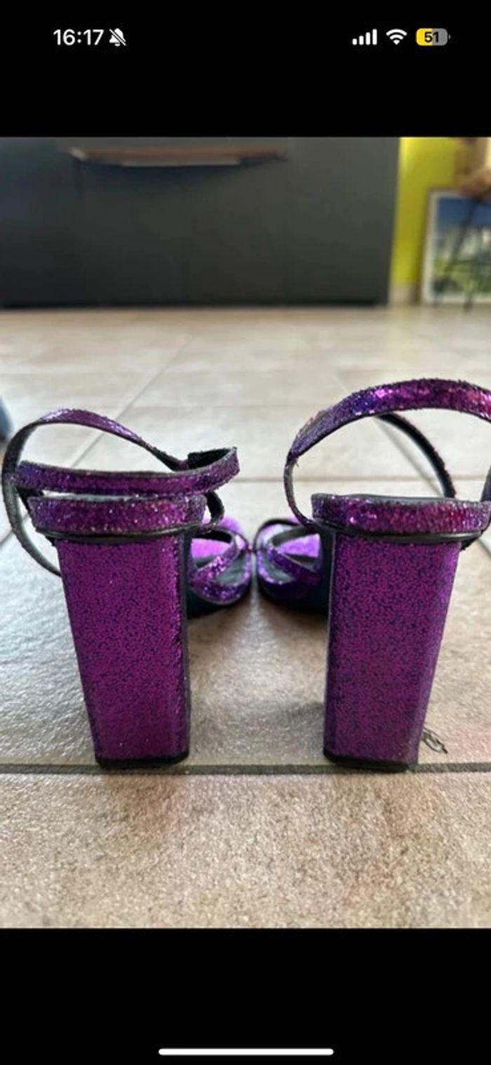 Mules violettes à paillettes - photo numéro 2