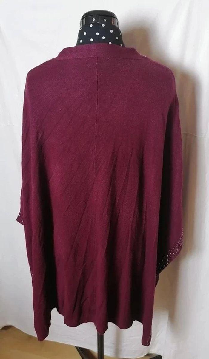 Poncho / cape / pull léger bordeaux strass Neuf - photo numéro 6