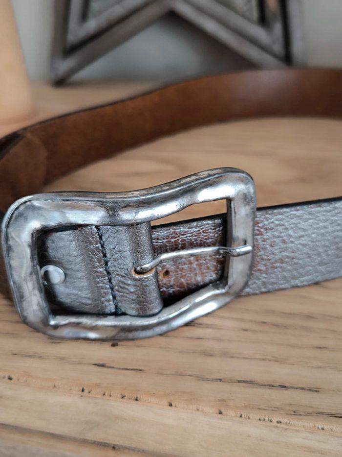 🤎 Ceinture croûte de cuir de vachette réglable  cm🤎 - photo numéro 2